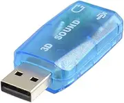 uxcell USB 2.0 to 3D Audio Sound Card Adapter Adaptor Virtual 5.1 Channel Clear Blue