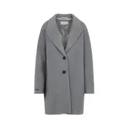 [Peserico] Peserico-Grey Cocoon Virgin Wool Coat-Donna 42 IT