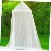 Mosquito Net Round Lace Curtain Dome Bed Canopy Netting for Single to White