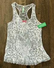 Honeydew Intimates NWT Medium Tank Top Sleepwear Razorback Gray & White w/ Lace