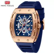 MINI FOCUS Men Rectangle Watch Silicone Band for Boy Sport Calendar Wristwatch