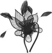 [COMPUKAS] Fascinator Hat Clip Headband Vintage Women Headpiece for Tea Parties Weddings Special Occasions Elegant Cocktail Hat with Hair Clip for Women