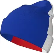 [JEJEA] Russian Flag Print Warm Winter Caps Unisex Fashion Knit Cuffed Cap Warm Beanie for Adults Cold Weather Skull Cap Black, Black, One size