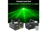 CR Laser Compact Green Set Laser Effect Light Disco DJ Party Stage Set come with Smoke Machine and Liquid