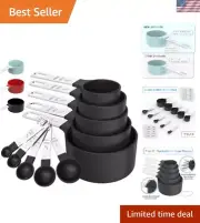 10-Piece Stackable Measuring Cups and Spoons Set - Rust-Resistant & Durable