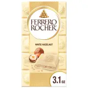 Ferrero Rocher Premium Chocolate Bar, White Chocolate Hazelnut, ​3.1 oz