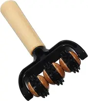 Dual Head Wooden Massage Roller Handheld Use Massager For Deep Tissue Muscle Compact And Portable Massager For Home Office Travel