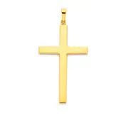 9ct Gold 40mm Plain Cross Pendant