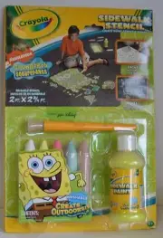 New Crayola SIDEWALK Stencil PAINT Craft Spongebob SQUAREPANTS Chalk Create 4+