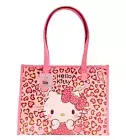 Sanrio Hello Kitty Pink Leopard Vegan Leather Tote Bag Womens Large Shoulder Bag