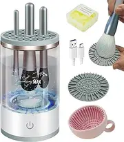 Upgrade Brush Cleaner Make Up Grey Rechargeable Revolutionary Motor Upgrade, User-friendly Handling, Electric Brush Cleaner, Easy to Use Make Up Brush Cleaner