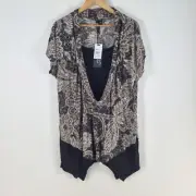 NEW Taking shape womens tunic top plus size XS honey pot leopard 089338