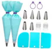 Piping Bags and Tips Set, Reusable Piping Bags, Frosting Piping Kit for Baking