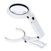 Handheld Portable Foldable Lamp Illuminated Magnifier 5X 11X Magnifying Table 8 LED Lights Loupe Magnifier Screen for Ne
