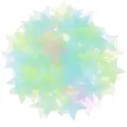 100pcs Glow in the Dark Stars Fluorescent Plastic Wall Stickers, Mixed