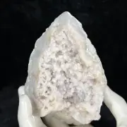 4” Natural Quartz Crystal Cluster Blue Chalcedony Geode Mineral Specimen