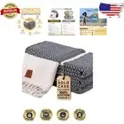 Luxury Black Turkish Bath Towels - 100% Cotton, Quick-Dry & Sandproof Set