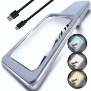 6X Rechargeable Magnifying Glass for Reading with 3 Color Light Modes & Anti-...