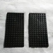TWO "Lego" 8 x 16 Brick Bottom Tubes 8x16 black 2.5" x 5" Base Roof NEW
