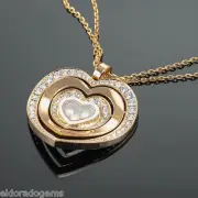 CHOPARD HAPPY DIAMONDS HEART PENDANT NECKLACE 797221-5002 18K ROSE GOLD $18550