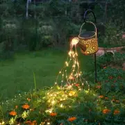 Solar Lights Outdoor Decorative, Metal Watering Can Warm White-1 pack
