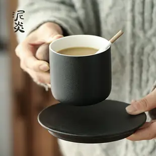 陶瓷咖啡杯帶勺帶杯墊家用馬克杯創意簡約時尚水杯辦公杯咖啡杯子