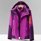 Women's Autumn Winter Patchwork Double Thickened Windproof Hooded Jacket Coat