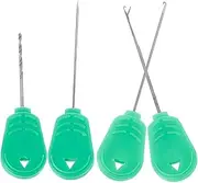 NULYLU Fishing Bait Drill Rigs Kit 4pcs Stainless Steel Bait Rigs Needle for Easy Baiting Hook Threading