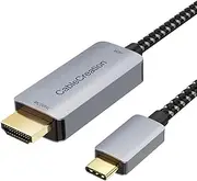 USB-C to HDMI Cable 4K 60Hz [Braided,High Speed] Type C to HDMI Cable Thunderbolt 4/3 Compatible for MacBook Pro/Air,New iPad, iMac 2017,Galaxy S23/22/S8+,Surface,Dell,HP,Aluminum Gray/1.8M