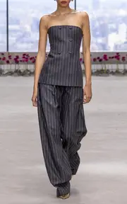[Carolina Herrera] Pinstriped Wool-Blend Top