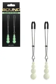 nsnovelties Bound Glow In The Dark Beaded Nipple Clamps