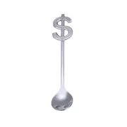 4Pcs Stainless Steel Dollar Shape Spoon Milk Coffee Spoon Ice Cream Candy Teaspoon Accessorie