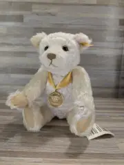Steiff Millennium Teddy Bear Mohair White EAN 666018 w/ Tags And Original Box