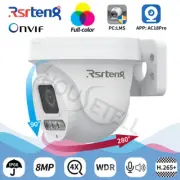 Rsrteng 4X Zoom 8MP/5MP PTZ Full Color Two-Way Audio Security IP Camera POE IP66