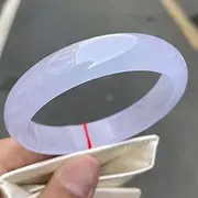[BOSUGE] Exquisite Bracelet,Bracelet， Jade Bangle Light Purple Jadeite Bracelet Women Jewelry Natural Violet Jades Stone Bangles-Red (Color : White)