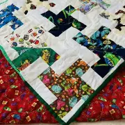 New 37”x47” Handmade Kids Patchwork Cotton Quilt.