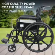 24 Inch Portable Wheelchair Manual Foldable Wheel Chair Elderly Wheelchair