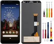 No Fingerprint: TFT Compatible with Google Pixel 3A LCD Display Touch Screen Digitizer (with Frame) Replacement Parts with Free Tools