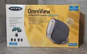 Belkin OmniView 4-Port KVM Switch w/ Audio F1DH104U Soho Series New With Box NIB