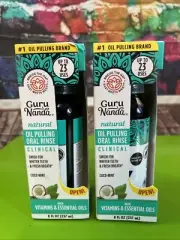 X2 Guru Nanda Natural Teeth Whitening Pulling Oil Coconut Mint 8 floz. Exp. 3/26