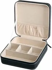 Portable PU Sunglasses Box Travel Jewelry Storage Box Grid Small Glasses Case Zipper Bag Container Gift Box FANDIAO
