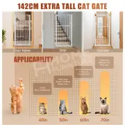 Safety Gate Pet Dog Cat Security Extra Tall 142cm Retractable Fence Guard Door