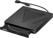 External CD DVD Drive USB 3.0, DVD & CD Disc Drive Player Burner Reader Writer for Laptop PC Desktop