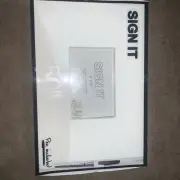 50th Wooden 3D Signature Sign It White Block with Black Pen