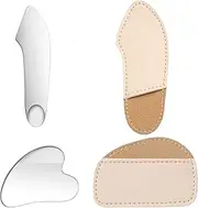 Stainless Steel Gua Sha Facial Tools Guasha Tool for Face Metal Gua Sha Guasha Beauty Tool for Body Eyes Neck Massager Makeup Spatula Cosmetic Spatula (Silver)