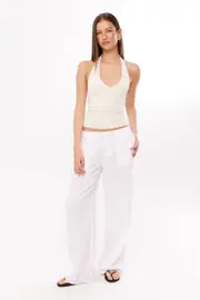 [Supré] Supré - Henley Relaxed Linen Pant - Summer white 16 SUMMER WHITE