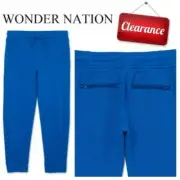 Wonder Nation Boys size L 10-12 Jogger Pants Blue Stretch Reinforced Knee