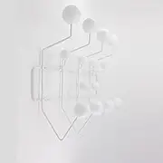 Practical Classic Slope It All Wardrobe - mid -ceroy pop Wood Ball Metal, Minimalist Wall mounting with Solid Walnut ballsWhite,S
