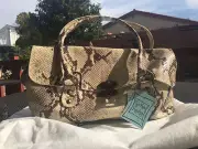 Cynthia Rowley Python Snakeskin Satchel/Purse--Authentic--New