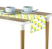 100% Milliken Polyester Spring Tulips Yellow Table Runners 12"x72" or 14"x108"